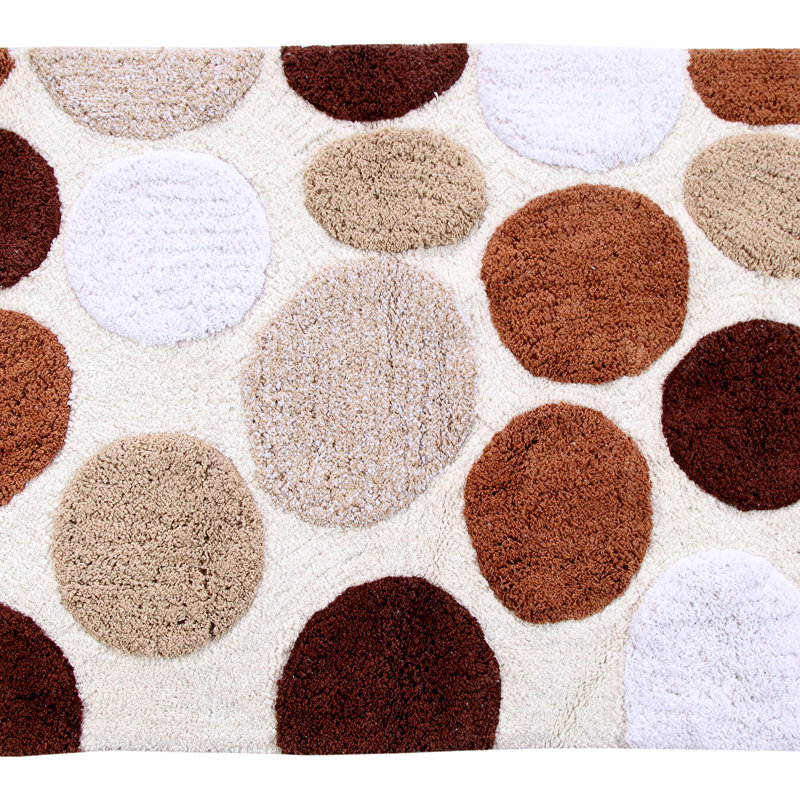 Yarger Cotton Non-Slip Bath Rug, Brown, 34" x 21"