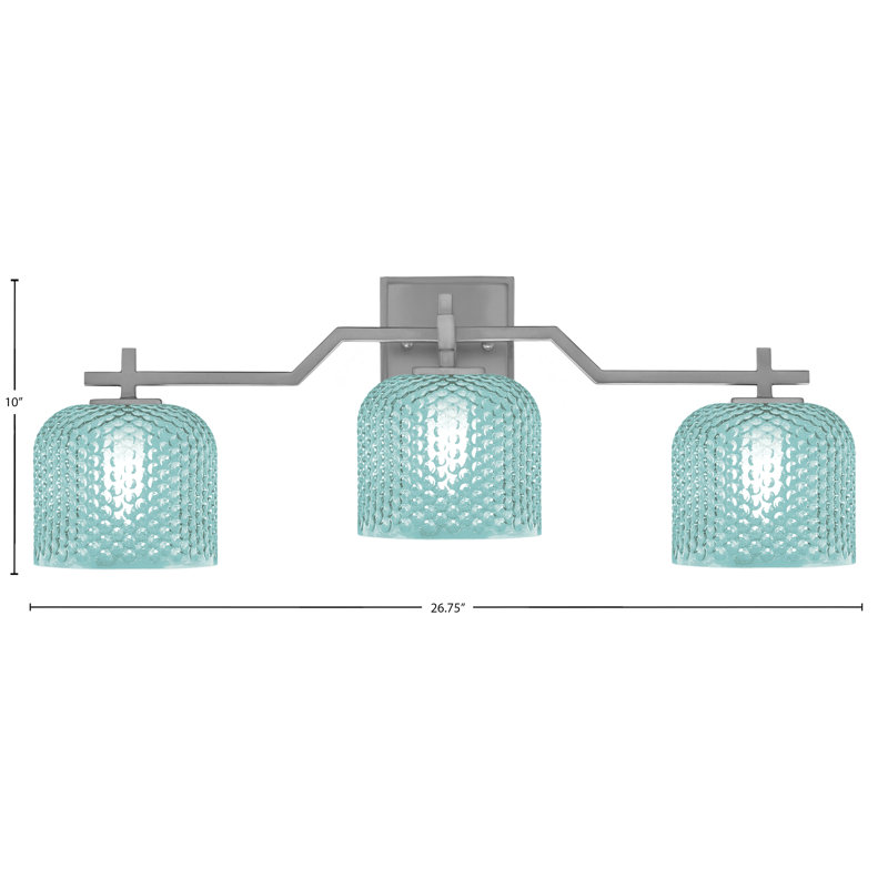 Bar pour salle de bain Headland illustré avec verre texturé fumée de 6 po, H 10 po x l 26,75 po x P 6 po, Nickel