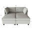 Petit espace avec une éponge haute et un espace de rangement en chenille gris moderne Mid-Century-282679649
