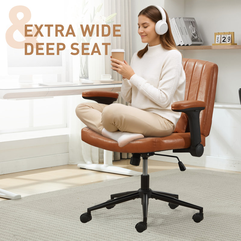Inbox Zero Criss Cross Chair, Brown