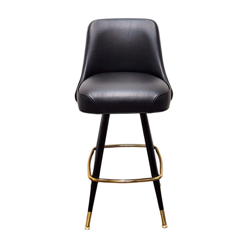 Tabouret de bar pivotant capitonné, Noir