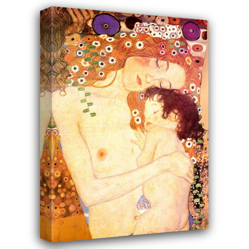 Trois âges de la femme - mère et enfant, H 24 po x l 16 po