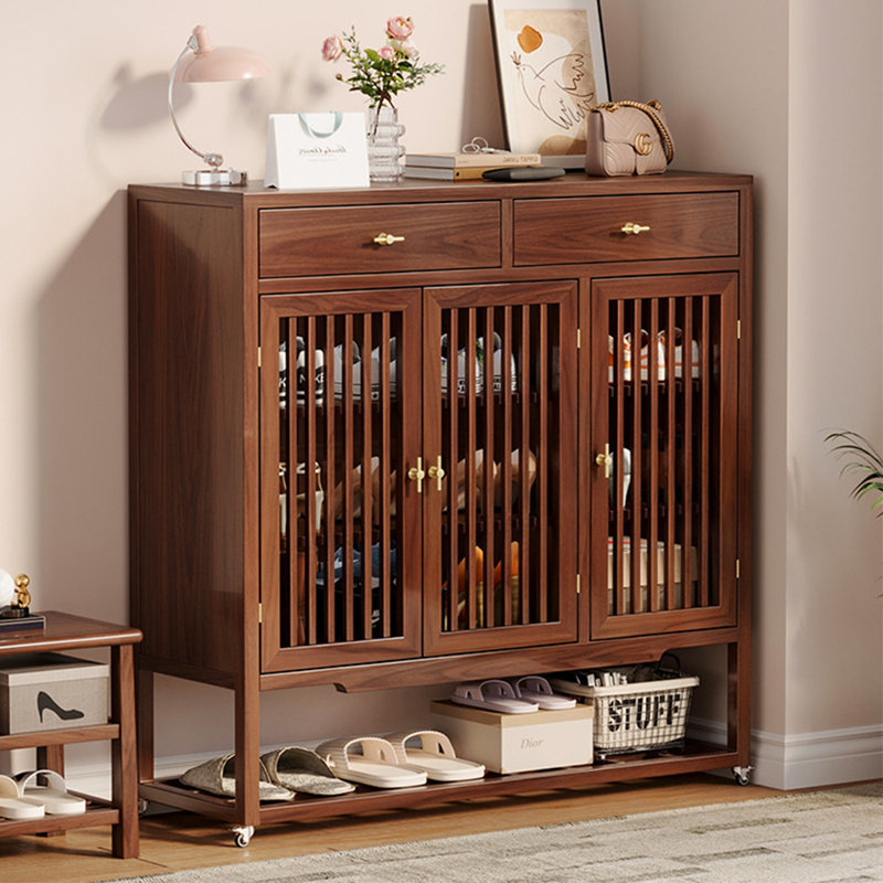 Classic solid wood storage shoe cabinet