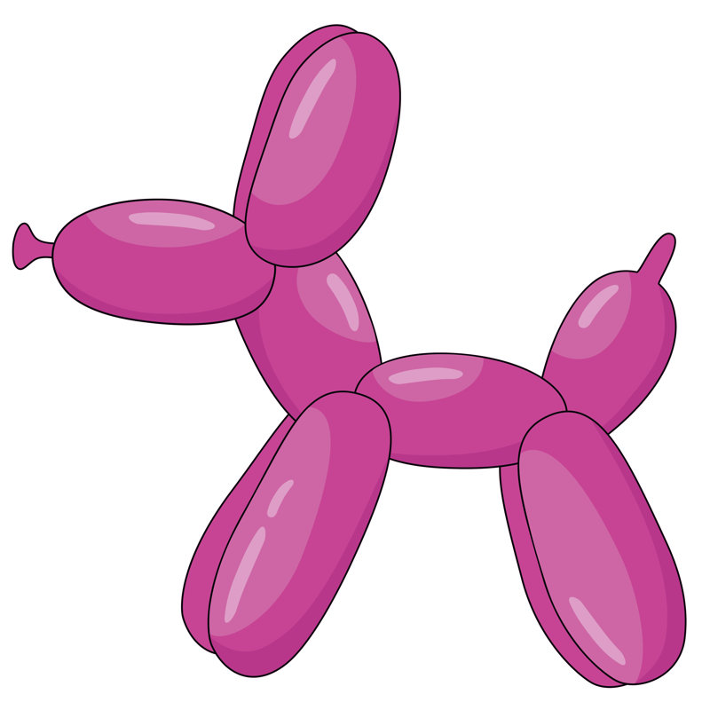 Autocollant mural ballon, Mauve, H 20 po x l 19 po