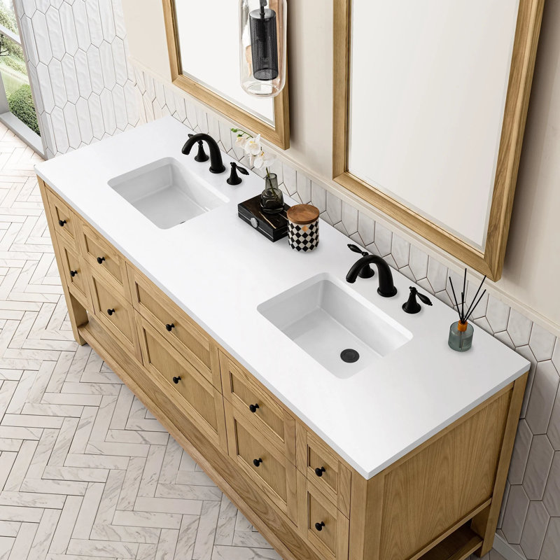 Breckenridge 72'' W Double Bathroom Vanity Base, Smokey Celadon