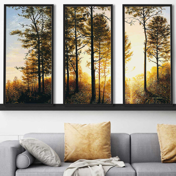 SIGNLEADER Large Canvas Wall Art Print Print Blue, White & Brown Mountain  Forest Nature Wilderness Illustrations Minimalism Rustic Landscape Colorful  For Living Room, Bedroom, Office On Canvas 5 Pieces Print