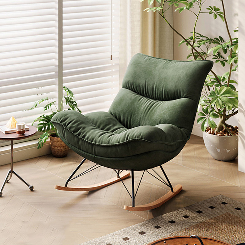 Chaise berçante de salon avec structure en métal, Vert