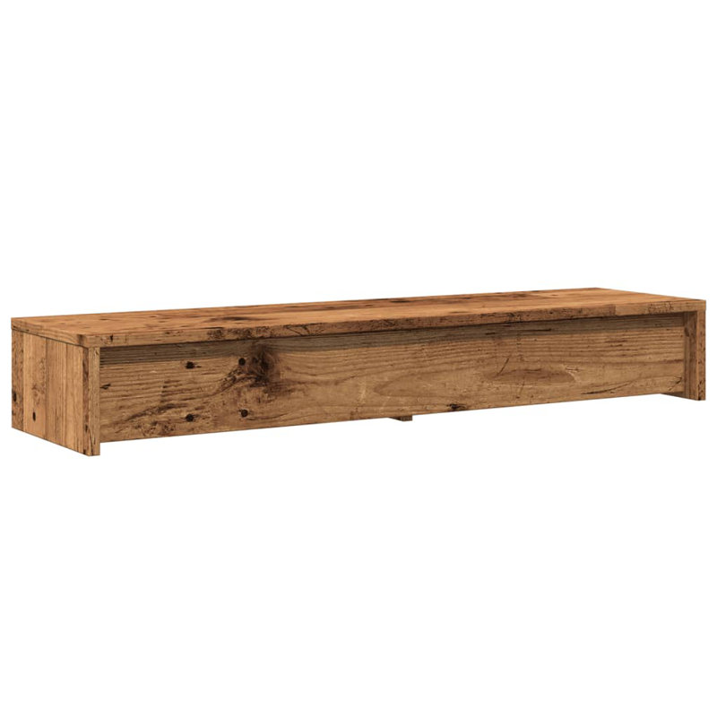 Barra Manufactured Wood Monitor Stand, Old Wood, 15cm H x 100cm W x 27cm D