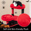 Gothic Cat Tree for Indoor Cats with 2 Cat Condos & 2, Dangling Balls