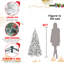 Arbre de Noël floqué avec 1445 pointes - PVC enneigé et branches à aiguilles dures, structure à charnières pour une installation facile, support en métal stable-2087897412