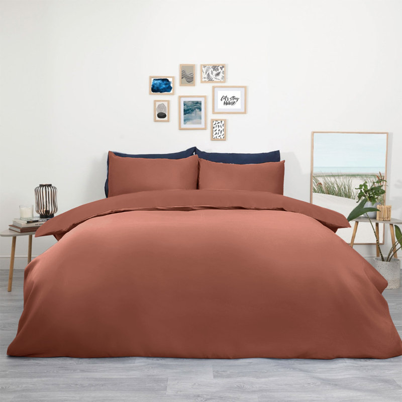 Microfiber No Pattern Duvet Cover Set with Pillowcases Included, Single Duvet Cover + 2 Standard Pillowcases, Peach