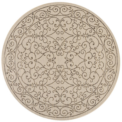 Hagerman Vintage Filigree Textured Weave Beige/Brown Indoor/Outdoor Rug