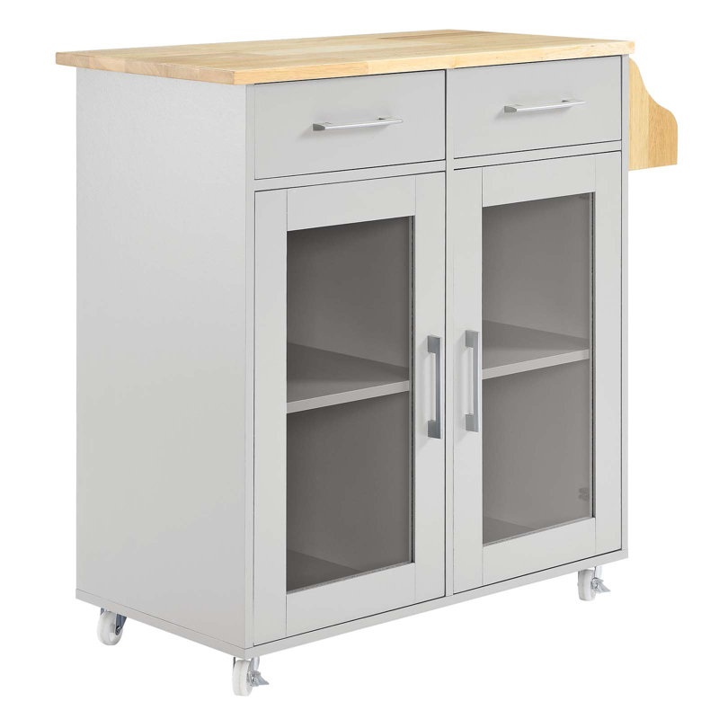 Modway Cuisine Kitchen Cart, Light Gray