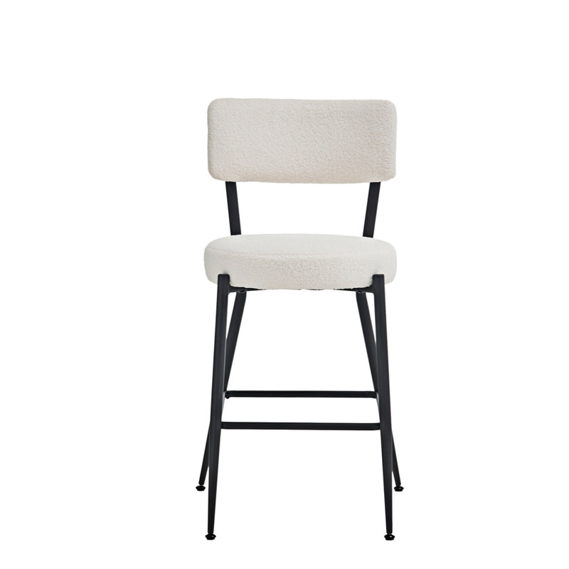 Tabouret de comptoir 24,8 po, Noir, Beige
