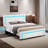 Alber Upholstered Platform Bed Frame with LED Lights,with Diamond Tufted No Box Spring Needed-1988990738-1988990740