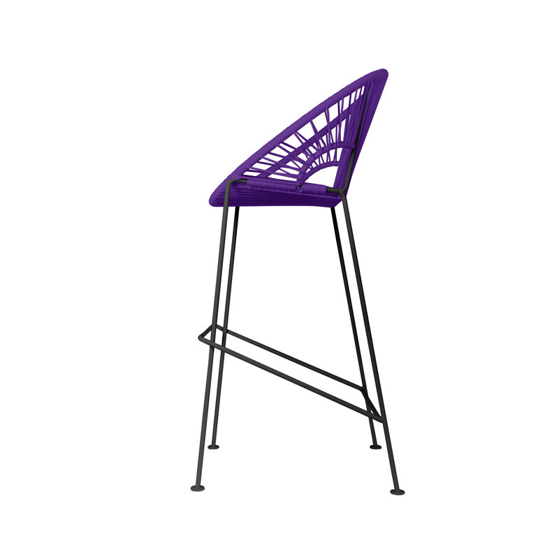 Tabouret de bar Alaena Puerto, Noir, Mauve