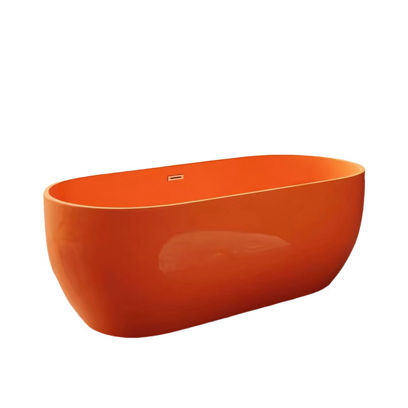 Ensemble de douche et baignoire incurvée incurvée l 62,99 po x H 23,62 po, Orange