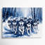 «Dogs Siberian Husky», art mural sur toile bleue-1769173000