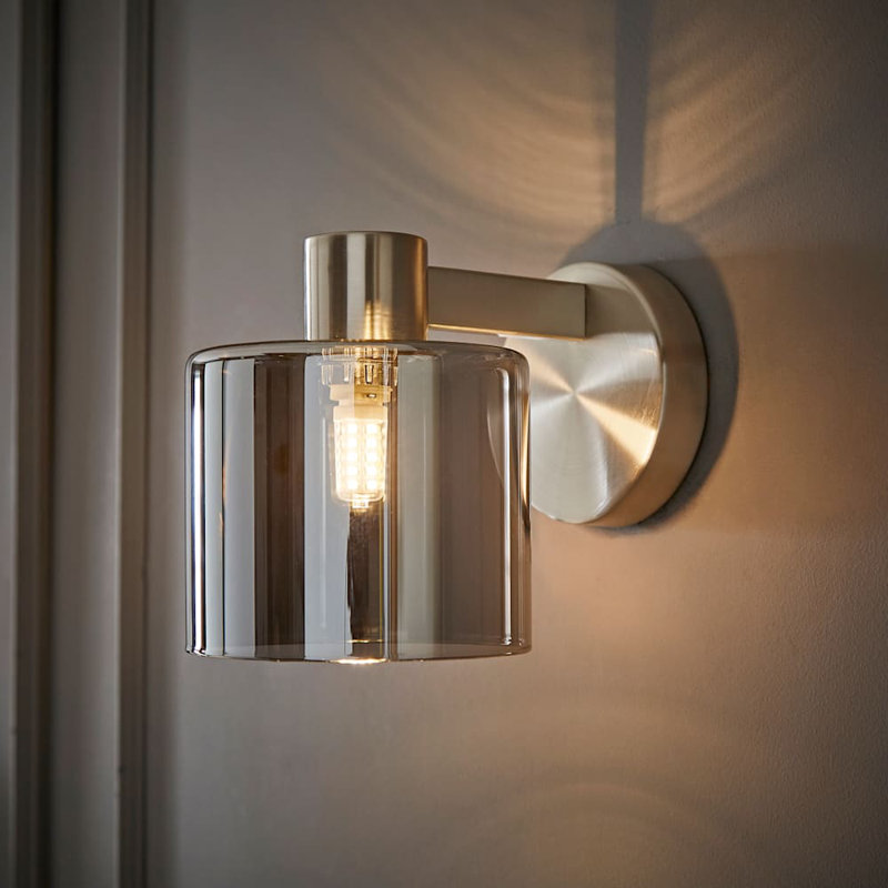 Alfiere Armed Sconce, 1, 13cm H x 11cm W x 17cm D, Brushed Chrome