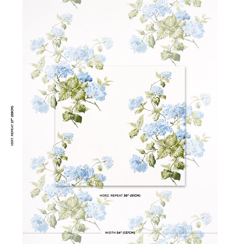 Tissu hortensia d'été, Hortensia bleue
