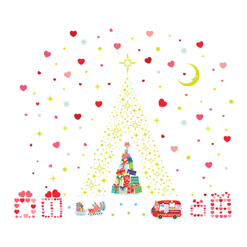 Glow Stars Abstract Non-Wall Damaging Wall Decal