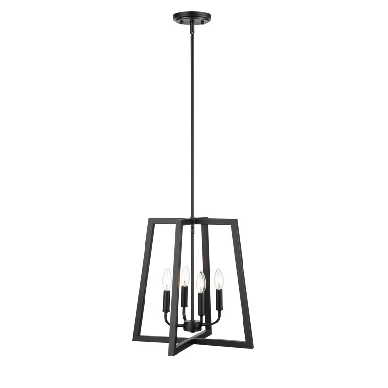 Luminaire suspendu géométrique unique à 4 lumières