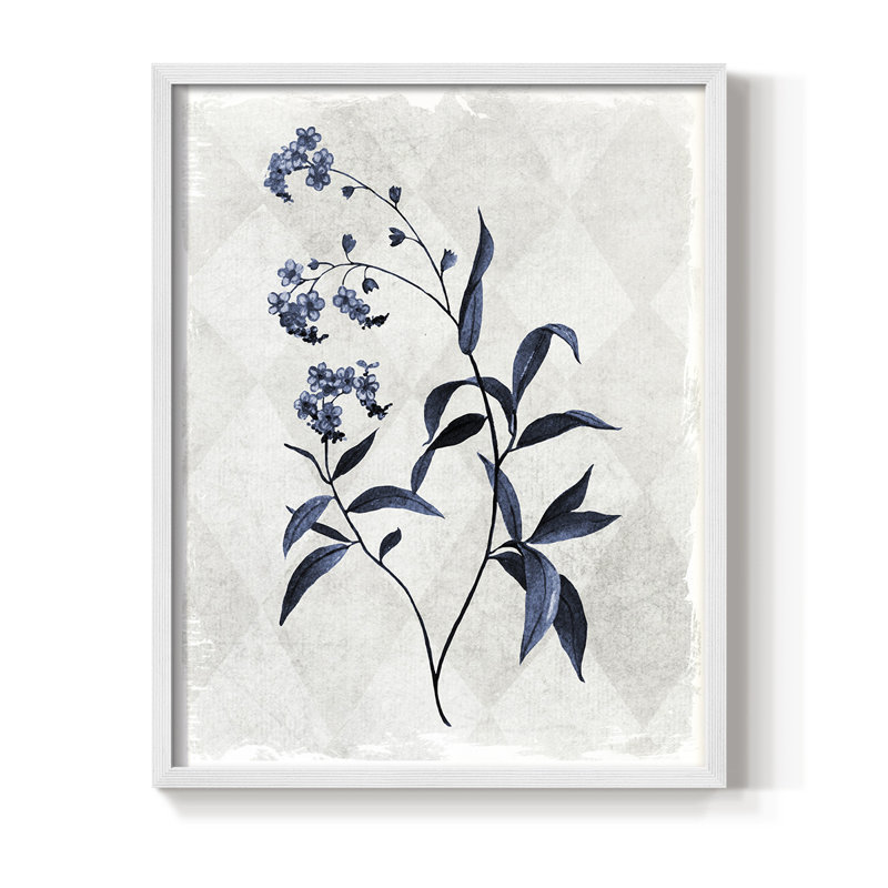 Harlequin Botanical I, reproduction encadrée - bois massif, H 21 po x l 17 po, Blanc
