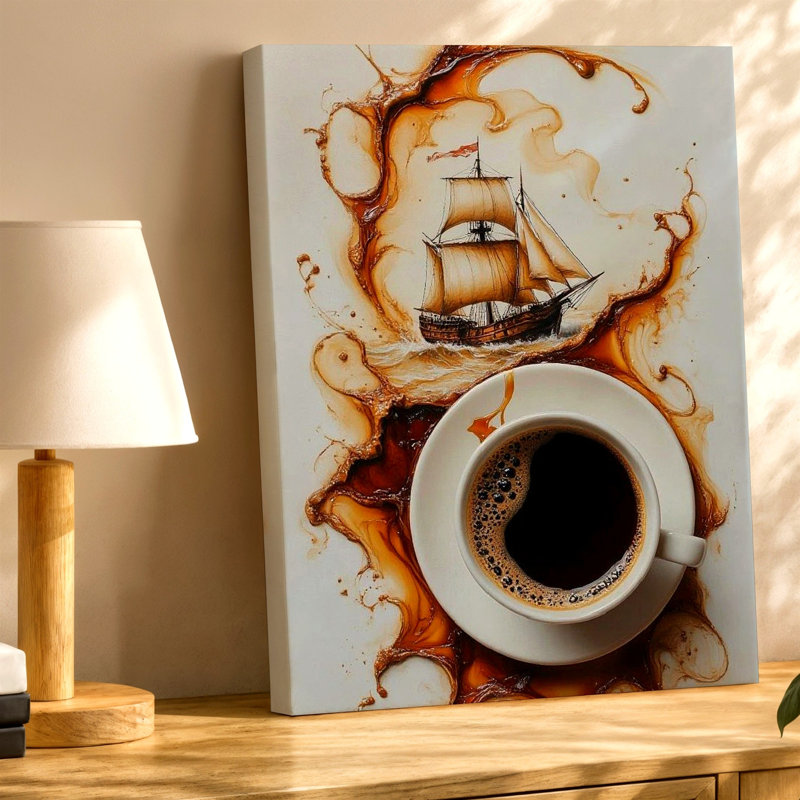 Tasse à café, cuisine nautique surréelle, 40" H x 30" W
