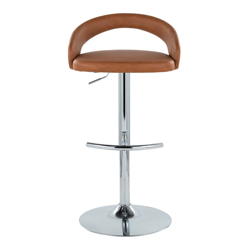 Tabouret de bar réglable, Argent, Brun