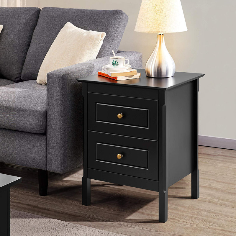 Lannion 48cm W Bedside Table, Black