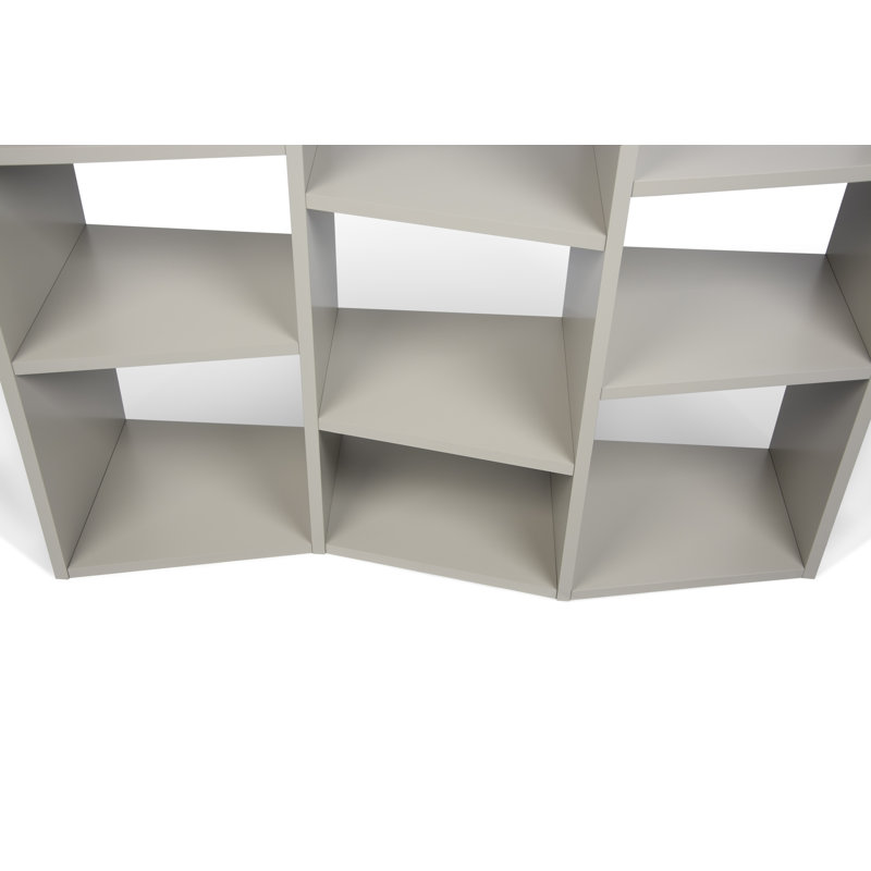 Susitna 224cm H x 110cm W Geometric Bookcase, Matte Grey