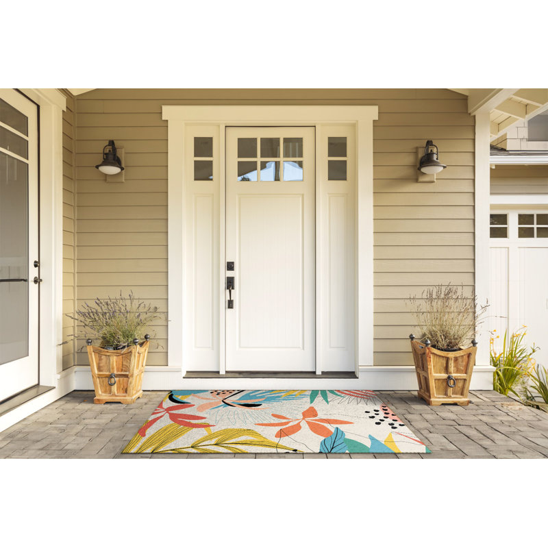 Non-Slip Floral Outdoor Doormat
