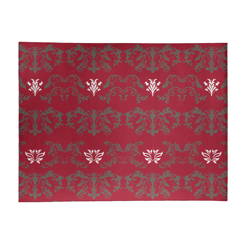 Damask Indoor Rug, Rectangle 9' x 12'