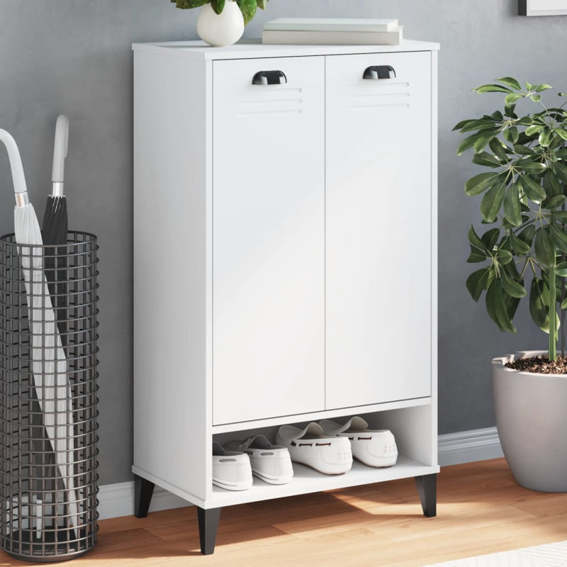 10 Pair Shoe Storage Cabinet, White