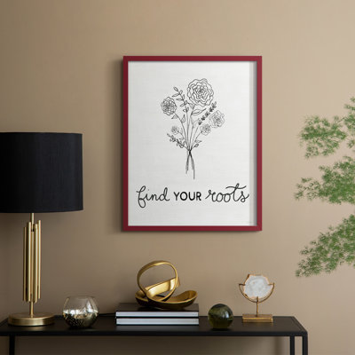 Find Your Roots Sketch Framed Print - Solid Wood