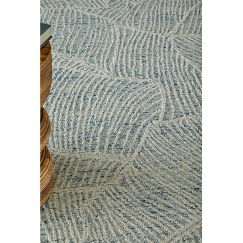 Winston Modern Floral & Botanical Area Rug, Blue, Rectangle 5' x 8'