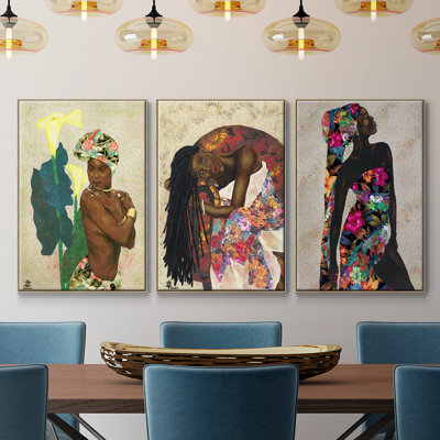 «Woman Strong I», reproduction sur toile 3 pièces