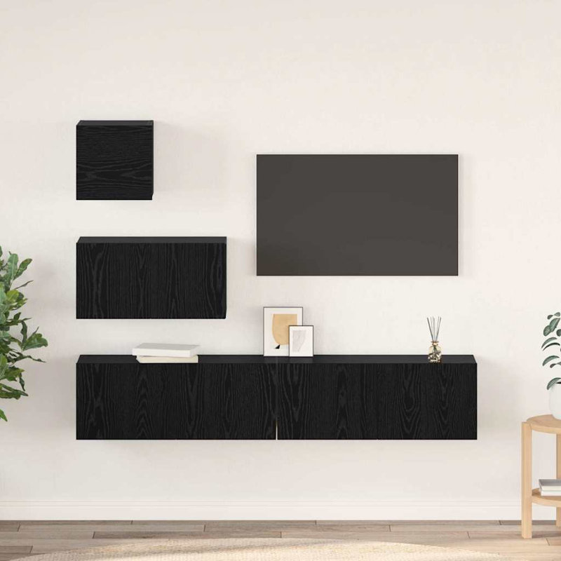  TV Cabinet, Black Oak