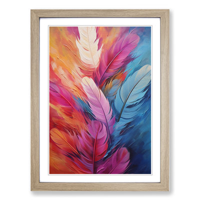 Feather Abstract No.2 - Single Picture Frame Print on Wood