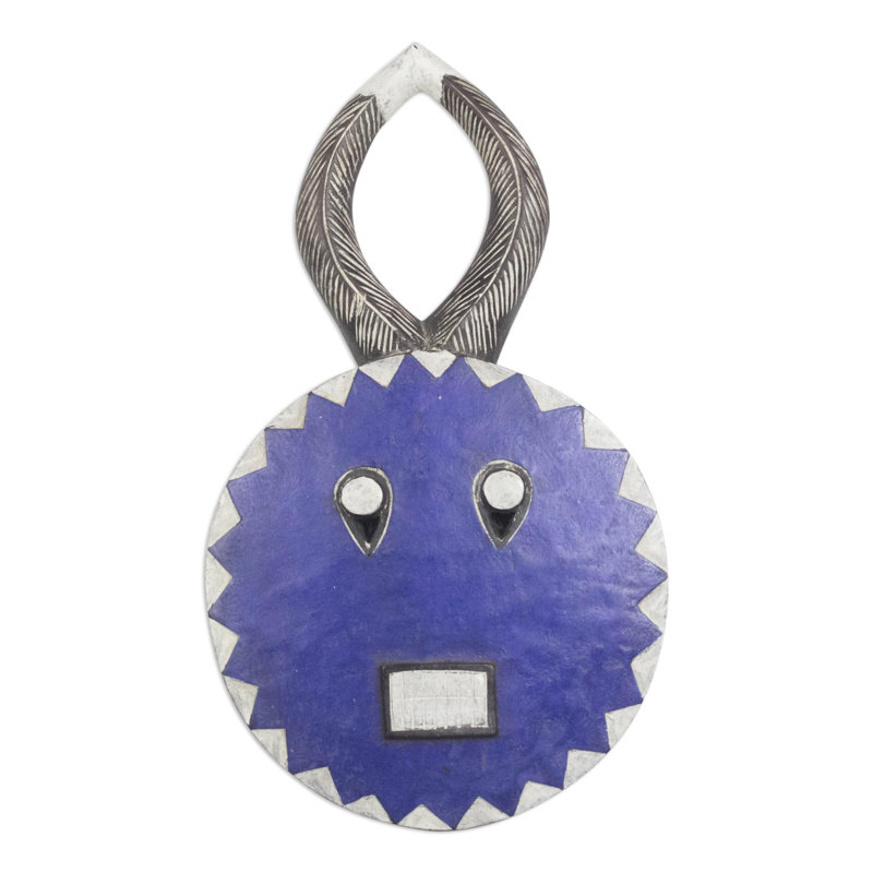 Masque sculptural ivoire en bois Firdows Moon