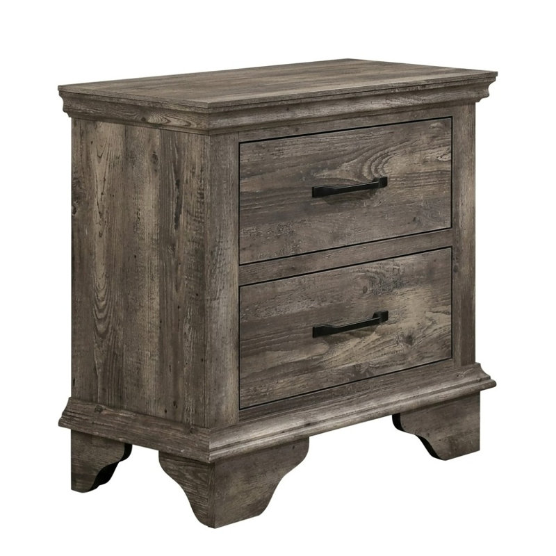Paldo Wood Grain Gray 2 Drawers 27.88In. W Nightstand