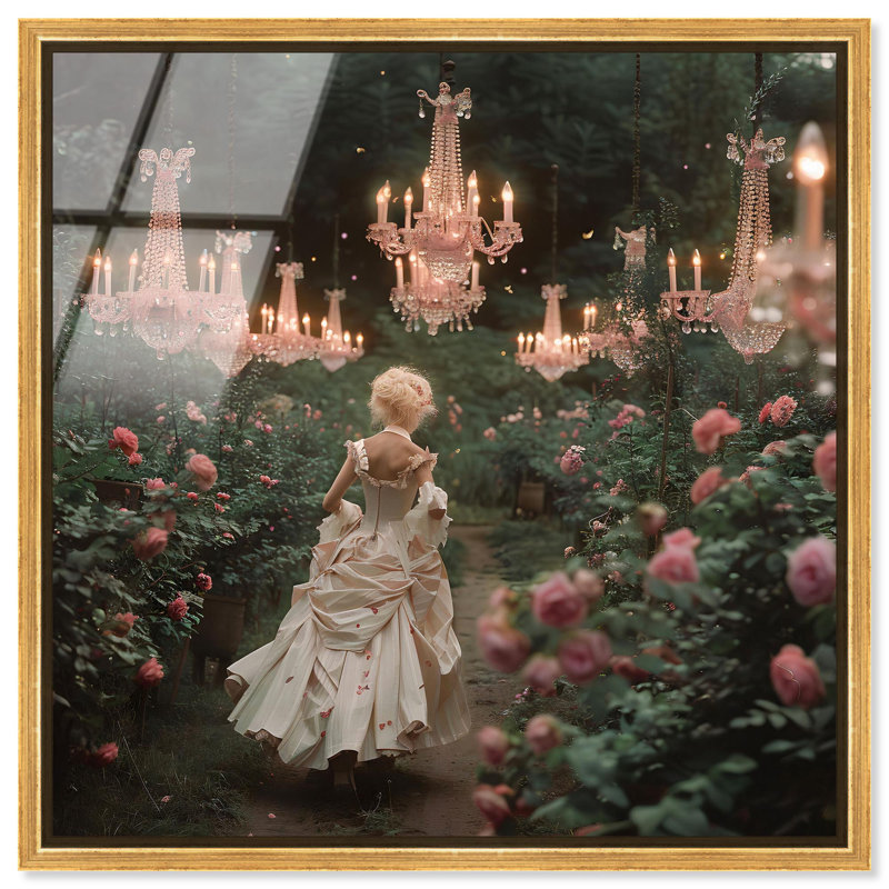 Oliver Gal Roses Floral Glam - Framed Acrylic Glass Wall Art, 30" H x 30" W, Gold