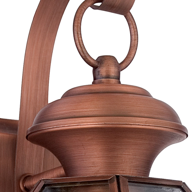 Lanterne murale d'extérieur biseautée Newbury, Cuivre vieilli, H 11,5 po x l 7 po x P 6,75 po