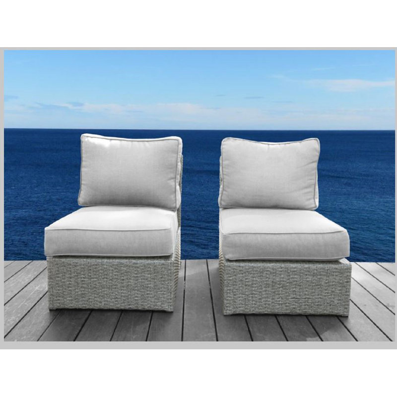 Hy Aviara Rattan Wicker Fully Assembled 2 - Person Seating Group with Cushions