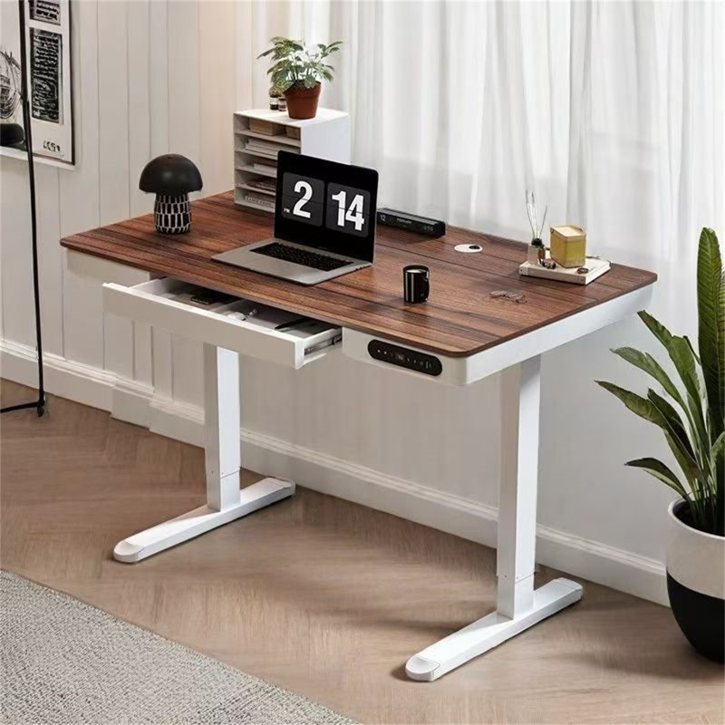 Smart  Electric Standing Desk With LCD Display & Anti-Collision System | Programmable Height-Adjustable Workstation With 70-115Cm Range | 140X60cm Rounded Desktop & Carbon Steel Frame