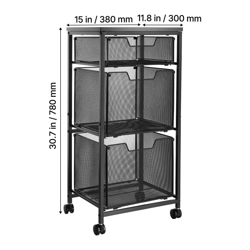 Cart, 78cm H x 38cm W x 30cm D, Black