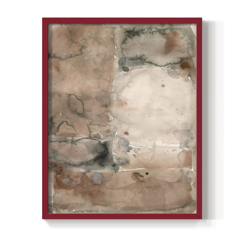 «Mud Play I», reproduction encadrée - bois massif, H 11 po x l 9 po, Rouge