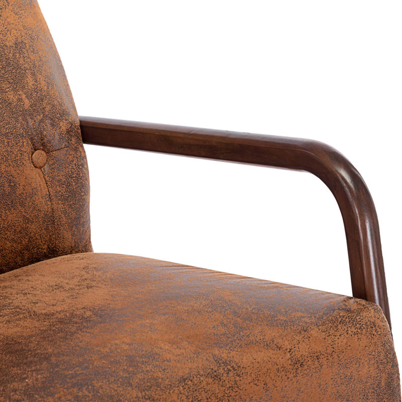 Chaise berçante Solid + PlyWood, Tissu de polyester café