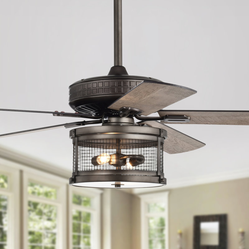 Ventilateur de plafond cage à 20 pales de 20 po avec télécommande et ensemble d'éclairage inclus