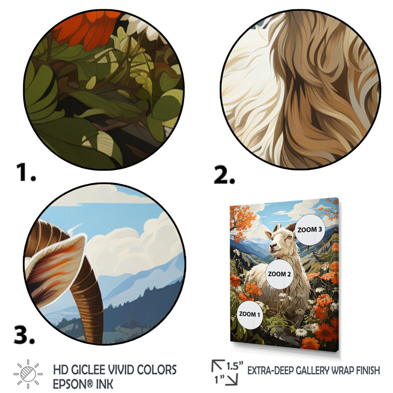 Urick Goat Mountain Guardian Pastoral I sur impression sur toile, Cadre flottant doré, H 20 po x l 12 po x P 1 po